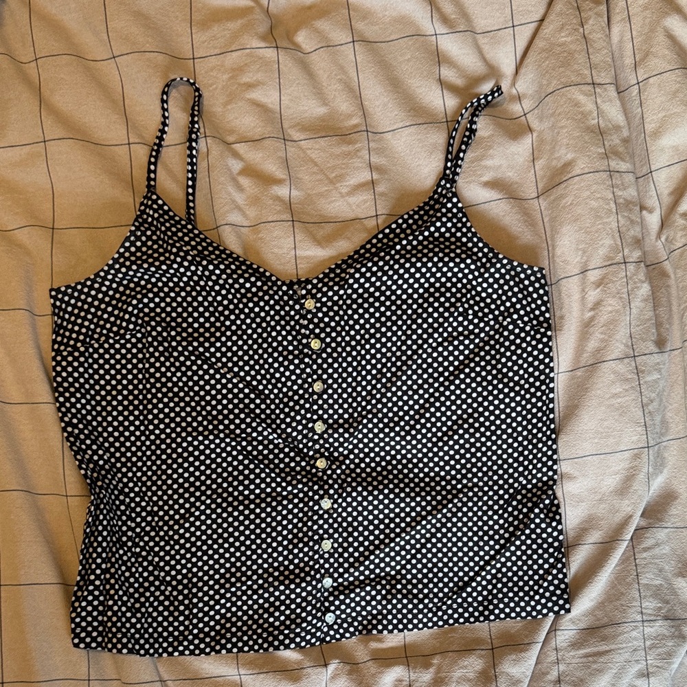 Brixton Black and White Polka Dot Camisole